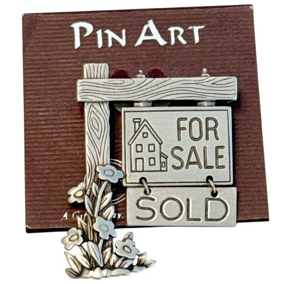Spooniques Pin Art JJ Realtor For Sale Sign Flowers Sold Sign NWT - Picture 4 of 4